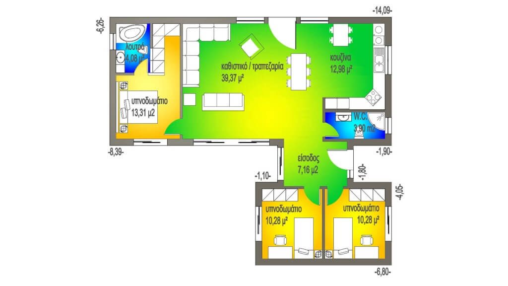 ΚΑΤΟΨΗ ΙΣΟΓΕΙΟΥ 122,65 Μ²
