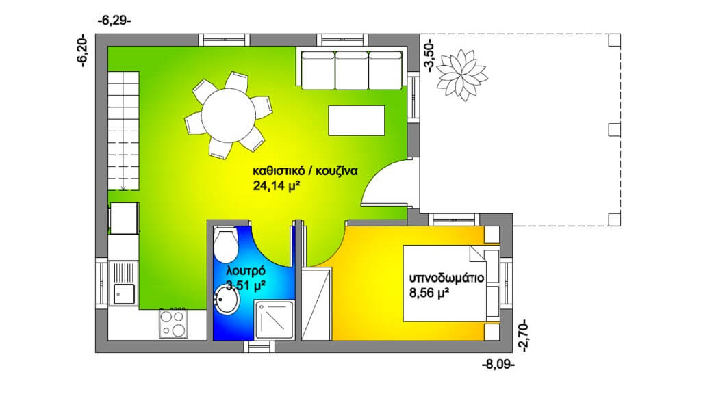 ΚΑΤΟΨΗ ΙΣΟΓΕΙΟΥ 43,84 Μ²
