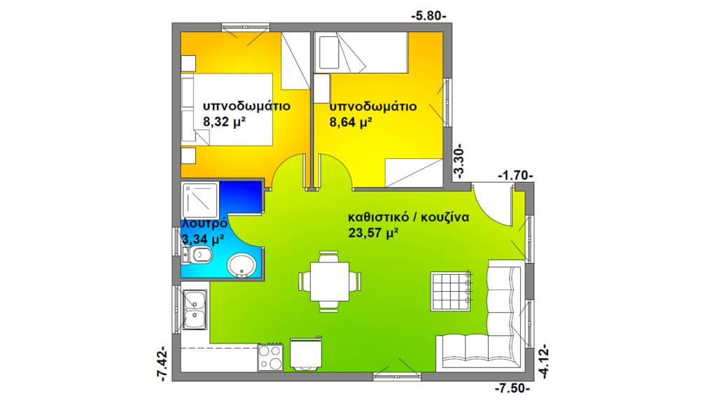 FLOOR PLAN 50,07 Μ² 