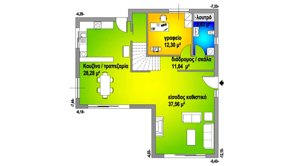 ΚΑΤΟΨΗ ΙΣΟΓΕΙΟΥ 111,28 Μ²