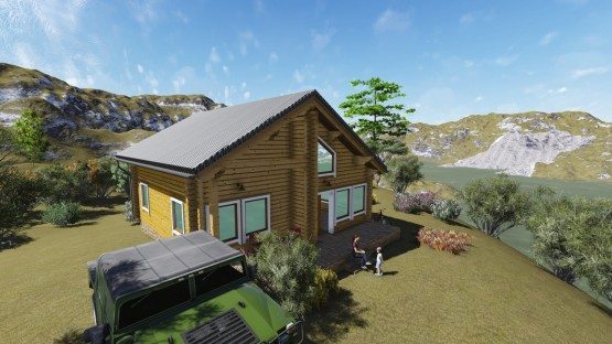 ΣΧΕΔΙΑ ΞΥΛΙΝΩΝ ΣΠΙΤΙΩΝ, easy green, prokat, προκάτ, ξύλινο, διώροφο