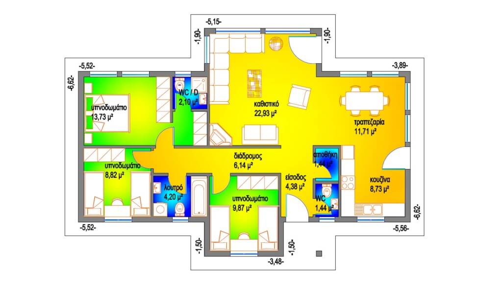 ΚΑΤΟΨΗ ΙΣΟΓΕΙΟΥ 111,39 Μ²
