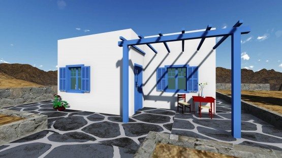 σχέδιο,σπίτι,προκάτ,εξοχικό,νησιώτικο,easy green,μικρό,ισόγειο,prokat