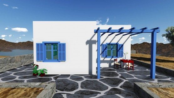 σχέδιο,σπίτι,προκάτ,εξοχικό,νησιώτικο,easy green,μικρό,ισόγειο,prokat