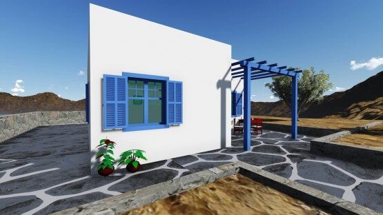 σχέδιο,σπίτι,προκάτ,εξοχικό,νησιώτικο,easy green,μικρό,ισόγειο,prokat